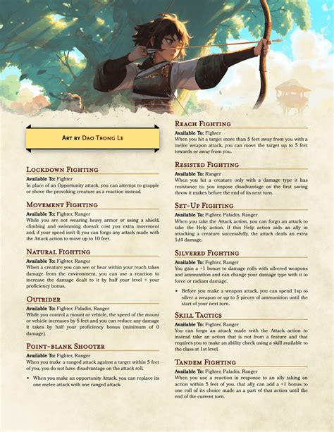 ranger fighting style 5e.